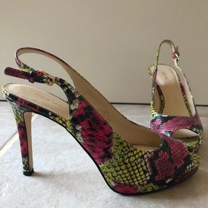 Pink&Green slingback heels
